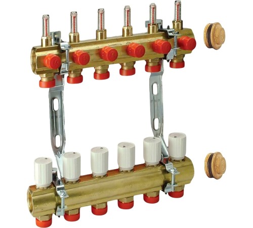 Комплект коллекторного узла Giacomini 1" x 3/4"E /6, R553KY066 Комплект коллекторного узла Giacomini 1" x 3/4"E /6, R553KY066