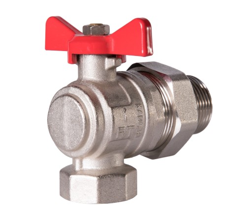 Кран шаровый угловой Royal Thermo OPTIMAL 1" НГ, бабочка Кран шаровый угловой Royal Thermo OPTIMAL 1" НГ, бабочка