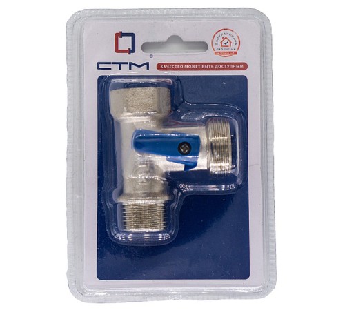 Кран шар. д/быт. прибор. 1/2"х3/4"х1/2" г/ш/ш флажок, никел. CTM CA3N1234 Кран шар. д/быт. прибор. 1/2"х3/4"х1/2" г/ш/ш флажок, никел. CTM CA3N1234