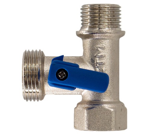 Кран шар. д/быт. прибор. 1/2"х3/4"х1/2" г/ш/ш флажок, никел. CTM CA3N1234 Кран шар. д/быт. прибор. 1/2"х3/4"х1/2" г/ш/ш флажок, никел. CTM CA3N1234