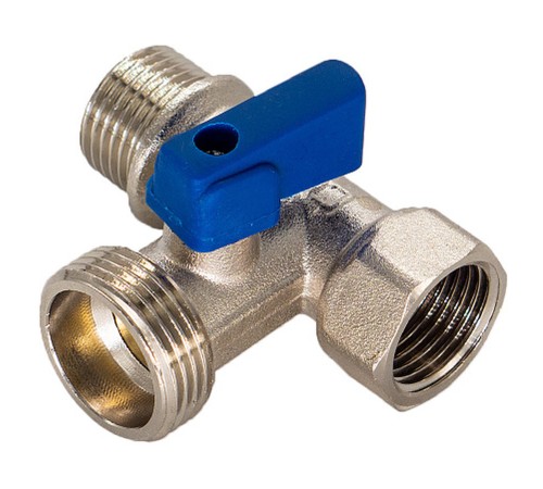 Кран шар. д/быт. прибор. 1/2"х3/4"х1/2" г/ш/ш флажок, никел. CTM CA3N1234 Кран шар. д/быт. прибор. 1/2"х3/4"х1/2" г/ш/ш флажок, никел. CTM CA3N1234