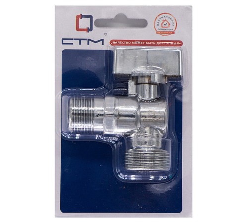 Кран шар. д/быт. прибор. угл. 1/2"х3/4" ш/ш с отражат. бабочка, удл. резьба, хром. CTM CAMR1234 Кран шар. д/быт. прибор. угл. 1/2"х3/4" ш/ш с отражат. бабочка, удл. резьба, хром. CTM CAMR1234