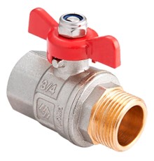Кран шаровой латунный Ду 15 PN40 вн-нр, бабочка Кран шаровой латунный Ду 15 PN40 вн-нр, бабочка