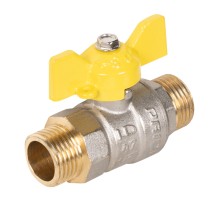 Кран шаровой латунный LD Pride 47.15.Н-Н.Б GAS (бабочка)