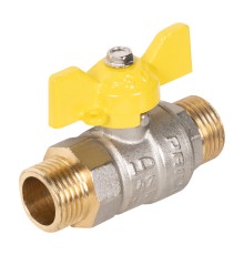 Кран шаровой латунный LD Pride 47.15.Н-Н.Б GAS (бабочка)