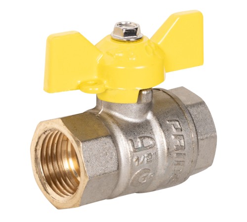 Кран шаровой латунный LD Pride 47.15.В-В.Б GAS (бабочка)