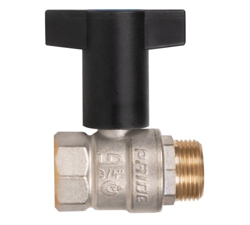 Кран шаровой латунный LD Pride 47.20.В-Н.ТР Ду20 Ру40, вн-нр, (Т-рукоятка), (red+blue)