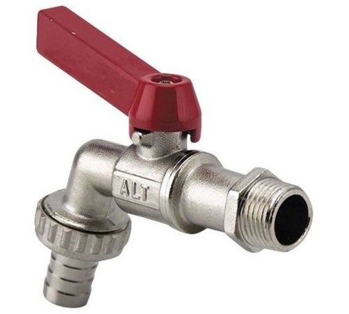 Кран шаровой поливочный с латунным штуцером 1/2", ALTSTREAM
