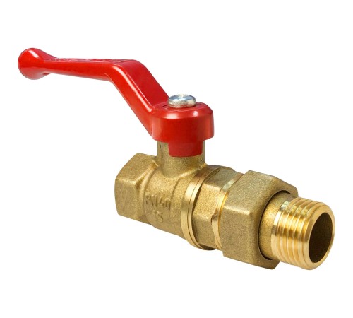 Кран шаровой VALFEX для воды 3/4" ВР/НР ручка-рычаг, американка, латунный 11Б27фт1М (40/10)