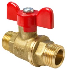 Кран шаровой VALFEX для воды 3/4" НР/НР ручка-бабочка, латунный 11Б27фт1М (72/18)