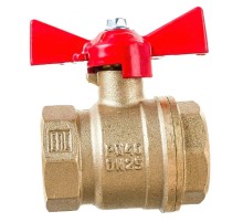 Кран шаровой VALFEX для воды 1" ВР/ВР ручка-бабочка, латунный 11Б27фт1М (48/12)