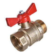 Кран шаровой VALFEX для воды 1" ВР/НР ручка-бабочка, латунный 11Б27фт1М (48/12)