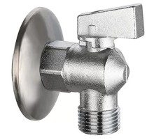 Кран VIEIR шаровый угловой 1/2"x1/2" матовый хром. с отражателем (80/20) VER33 Кран VIEIR шаровый угловой 1/2"x1/2" матовый хром. с отражателем (80/20) VER33