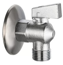 Кран VIEIR шаровый угловой 1/2"x1/2" матовый хром. с отражателем (80/20) VER33 Кран VIEIR шаровый угловой 1/2"x1/2" матовый хром. с отражателем (80/20) VER33