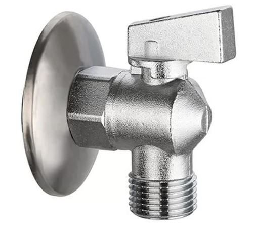 Кран VIEIR шаровый угловой 1/2"x1/2" матовый хром. с отражателем (80/20) VER33 Кран VIEIR шаровый угловой 1/2"x1/2" матовый хром. с отражателем (80/20) VER33