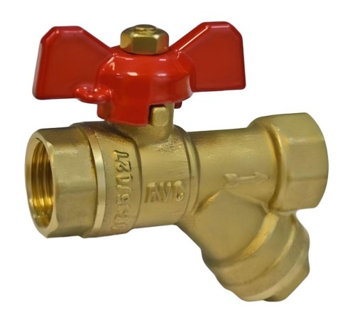 Кран VIEIR шаровой с фильтром ручка бабочка 1/2" GL133