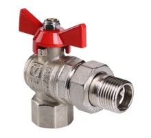 Кран шар. Valtec VT.228.N.05 BASE ВН 3/4" с американкой бабочка угловой