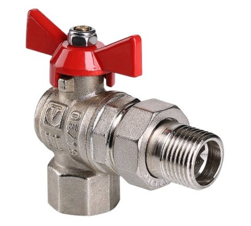 Кран шаровый угловой с накидной гайкой "бабочка" ВН ВН НАР 1/2" (Valtec VT.228) уп 8 шт