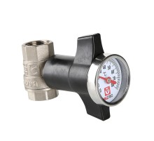 Кран шаровый с термометром ВВ внутренняя резьба 3/4" (Valtec VT.808) Кран шаровый с термометром ВВ внутренняя резьба 3/4" (Valtec VT.808)