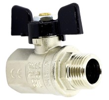 Кран BUGATTI НН 1/2" бабочка OREGON серия 327, полный проход