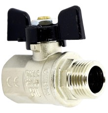 Кран BUGATTI НН 1/2" бабочка OREGON серия 327, полный проход