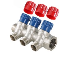Коллектор VALTEC VTc.560.N.0603 с рег.вент НР 1"х1/2" 3 вых