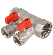 Коллектор VALTEC VTc.580.N.0502 с отсек. кранами НР 3/4"х1/2" 2 вых Коллектор VALTEC VTc.580.N.0502 с отсек. кранами НР 3/4"х1/2" 2 вых
