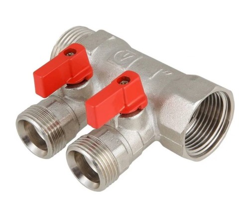Коллектор VALTEC VTc.580.N.0502 с отсек. кранами НР 3/4"х1/2" 2 вых Коллектор VALTEC VTc.580.N.0502 с отсек. кранами НР 3/4"х1/2" 2 вых