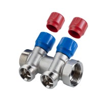 Коллектор VALTEC VTc.560.NE.060502 ЕВРОКОНУС с рег.вент НР 1"х3/4" 2 вых