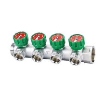 Коллектор регулирующий VARMEGA 1" 4 х 1/2" хромированный VM14624 Коллектор регулирующий VARMEGA 1" 4 х 1/2" хромированный VM14624