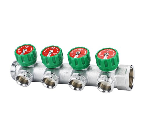 Коллектор регулирующий VARMEGA VM14634, 1", на 4 выхода 3/4"ЕК, хромированный Коллектор регулирующий VARMEGA VM14634, 1", на 4 выхода 3/4"ЕК, хромированный