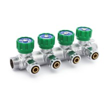 Коллектор VIEIR 3/4-16-4вых с регул. вентилями, еврок. VER-PRO VER404