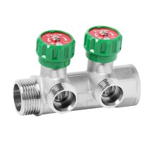 Коллектор VIEIR латунный с регулирующими вентилями 1"x3/4"- 2 вых. VR526-2 Коллектор VIEIR латунный с регулирующими вентилями 1"x3/4"- 2 вых. VR526-2