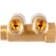 Коллектор сантехнический Giacomini с вентилями 3/4" x 1/2" /2, R585CY072