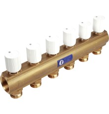Коллектор Giacomini с термостатическими клапанами 1" x 3/4"E /6, R553VY046