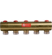 Коллектор Giacomini с отсечными клапанами 1" x 18 /5, R553SY005