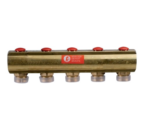Коллектор Giacomini с отсечными клапанами 1" x 18 /5, R553SY005