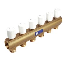Коллектор Giacomini с термостатическими клапанами 1" x 18 /12, R553VY012 Коллектор Giacomini с термостатическими клапанами 1" x 18 /12, R553VY012
