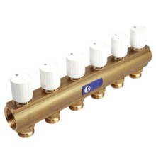 Коллектор Giacomini с термостатическими клапанами 1" x 3/4"E /2, R553VY042