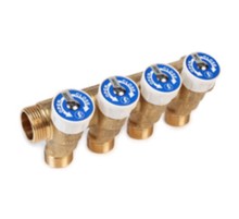Коллектор сантехнический Giacomini с вентилями 3/4" x 1/2"E /2, R585CY062 Коллектор сантехнический Giacomini с вентилями 3/4" x 1/2"E /2, R585CY062