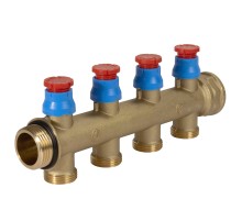 Коллектор сборный Giacomini с регулирующими клапанами 1" x 3/4"E /2, R583VY112 Коллектор сборный Giacomini с регулирующими клапанами 1" x 3/4"E /2, R583VY112