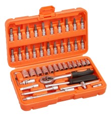 Набор инструментов P.I.T. MaxPiler MXT-46-SET (46 предметов, 1/2" и 1/4", CrV)