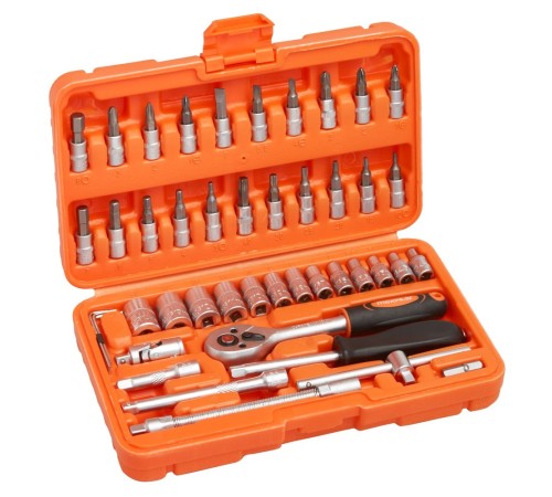 Набор инструментов P.I.T. MaxPiler MXT-46-SET (46 предметов, 1/2" и 1/4", CrV)