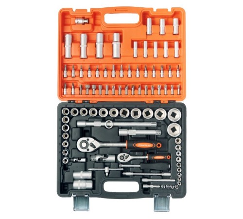 Набор инструментов P.I.T. MaxPiler MXT-94-SET (94 предметов, 1/2" и 1/4", CrV)