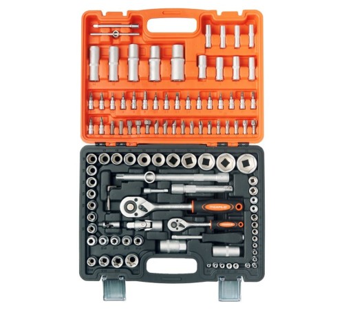 Набор инструментов P.I.T. MaxPiler MXT-108-SET (108 предметов, 1/2" и 1/4", CrV)