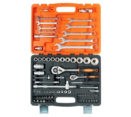 Набор инструментов P.I.T. MaxPiler MXT-82-SET (82 предметов, 1/2" и 1/4", CrV)
