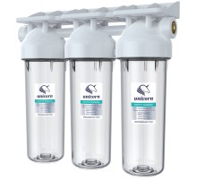 Фильтр Unicorn магистральный 10" тройной 1/2 прозрачный, KSBP 1/2 TRIO