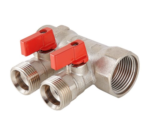 Коллектор с отсекающими шаровыми кранами 2 выхода 1" * 3/4" (VTc.580.NE) (Valtec) Коллектор с отсекающими шаровыми кранами 2 выхода 1" * 3/4" (VTc.580.NE) (Valtec)