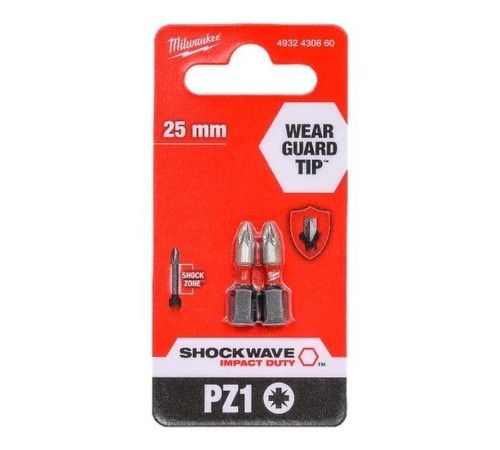Насадка Milwaukee SHOCKWAVE PZ1 25мм (упак_2) 4932430860 Насадка Milwaukee SHOCKWAVE PZ1 25мм (упак_2) 4932430860