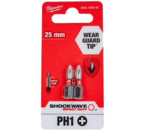 Насадка Milwaukee SHOCKWAVE PH1 25мм (упак_2) 4932430850 Насадка Milwaukee SHOCKWAVE PH1 25мм (упак_2) 4932430850